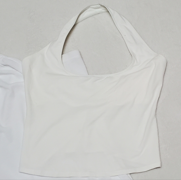 VINTAGE Victoria's Secret White Halter Top Loose Fit High Rise Sweatpants Outfit - Picture 5 of 16